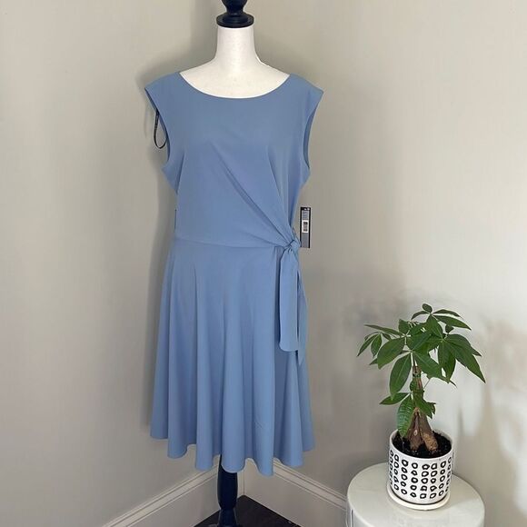 NWT TAHARI Arthur S. Levine. Tie Waist
Party Dress Periwinkle Size Dress. Size 1 - Picture 1 of 11